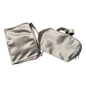 Mary Kay Bundle of (2) Dark Gray Charcoal Cosmetic Bags Sample Binder Case